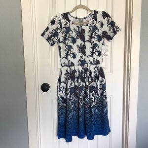 NWT Blue Paisley Floral LuLaRoe Amelia